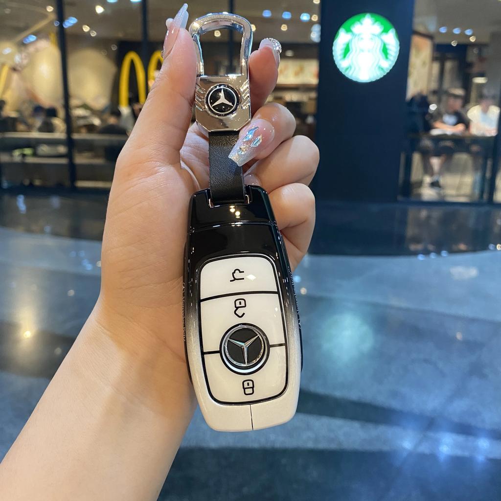 RPO5 Car Key Case Cover Key Bag For Mercedes Benz A C E S Class W221 W177 W205 W213 Car-Styling Holder Shell