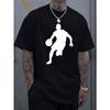 European Size Single-Sided Printed Round Neck Short Sleeve T-Shirt,Basketball Pattern Printed Men's Round Neck Short Sleeve Fashionable T-Shirt