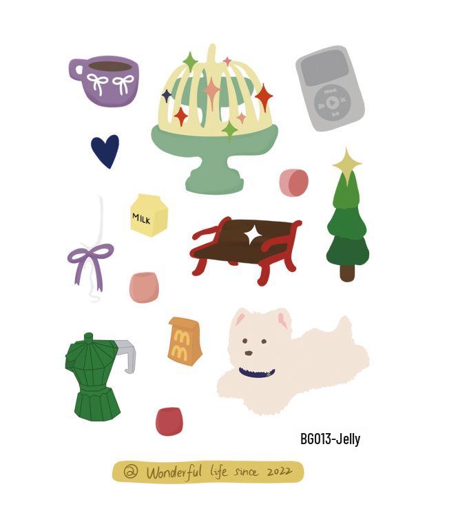 

Red Book Cute Pet Dog Cartoon Jelly Nail Art & DIY Stickers BG013