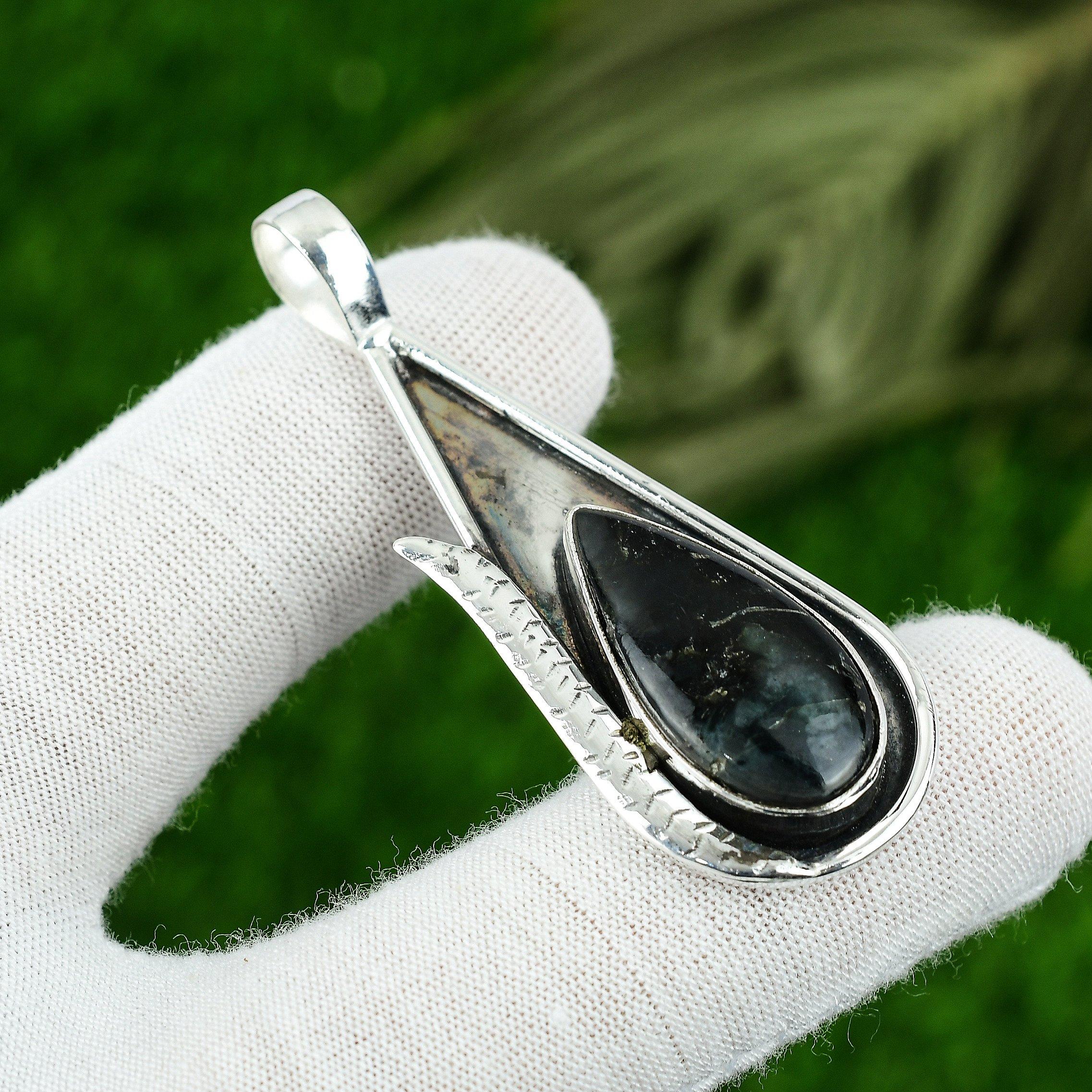 

Kambaba Jasper Gemstone Sterling Silver Wedding Anniversary Boho Pendant Jewelry