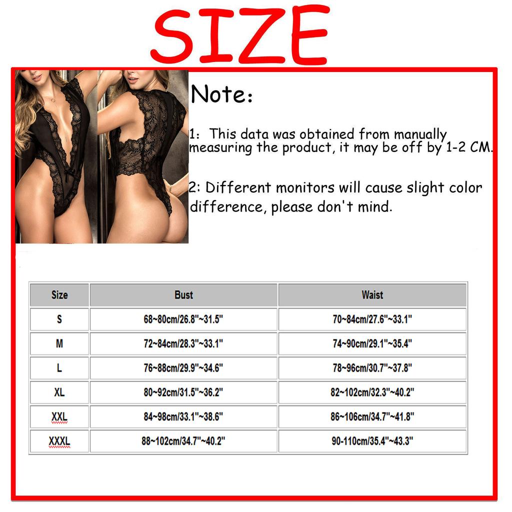 Fashion Women Sexy Lace V-neck  Racy Sleepwear Black  Lingerie