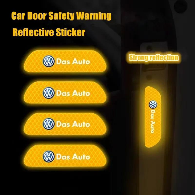 Car Door Safety Warning Reflective Mark 3D Sticker Auto Styling For VW Volkswagen Golf Polo Passat Touran Accessories
