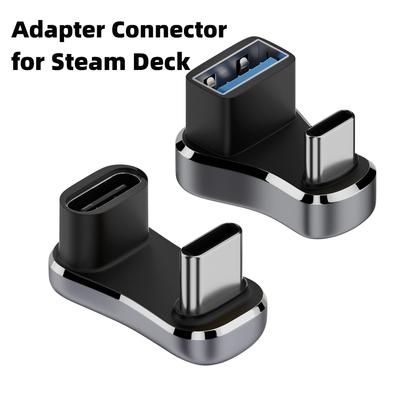 מתאם USB C בזווית 180 מעלות Type C זכר לנקבה 20Gbps PD 140W מתאם ממיר טעינה מהירה לאביזרי Steam Deck