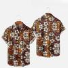 Men's Fashion Summer T-Shirts Hawaiian Print Cozy Casual One Button Shirts Short Sleeve Beach Oversized Shirts
