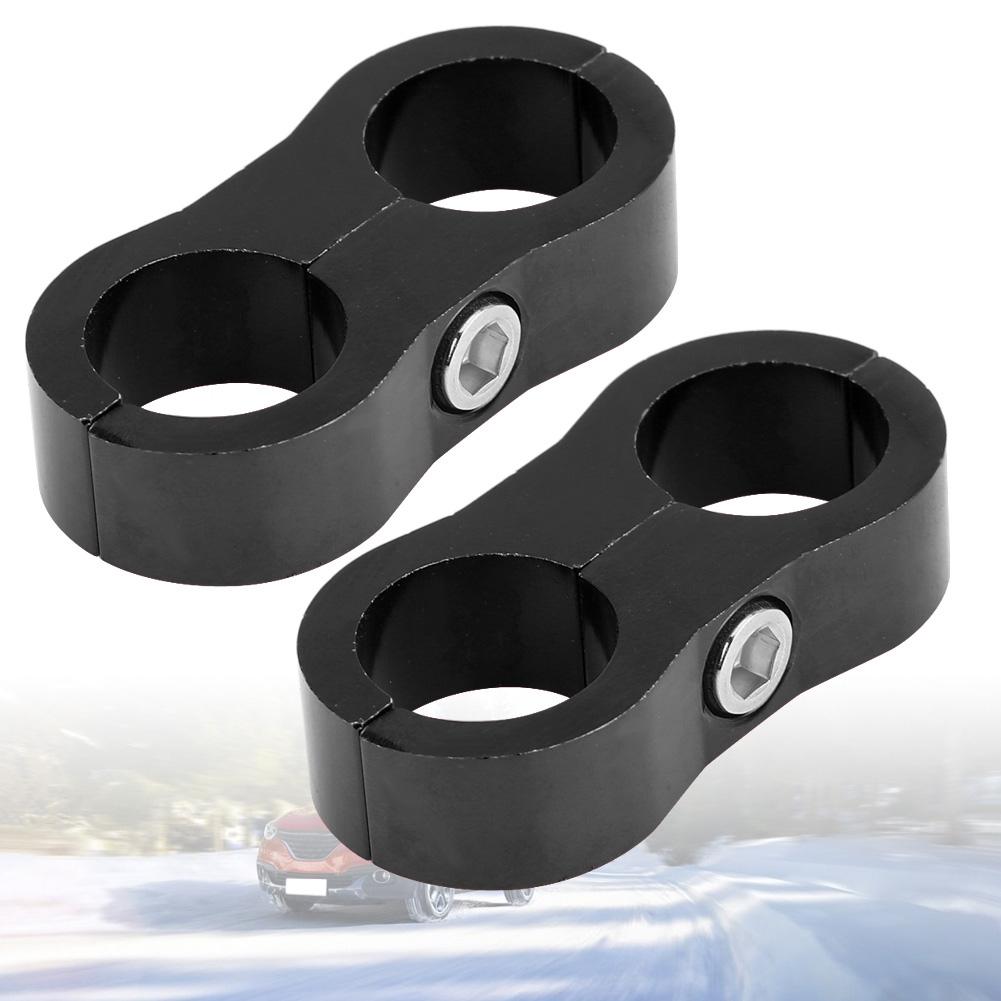 AN10 Aluminum Alloy Hose Separator Clamp Fitting Adapter Bracket Universal (Black)