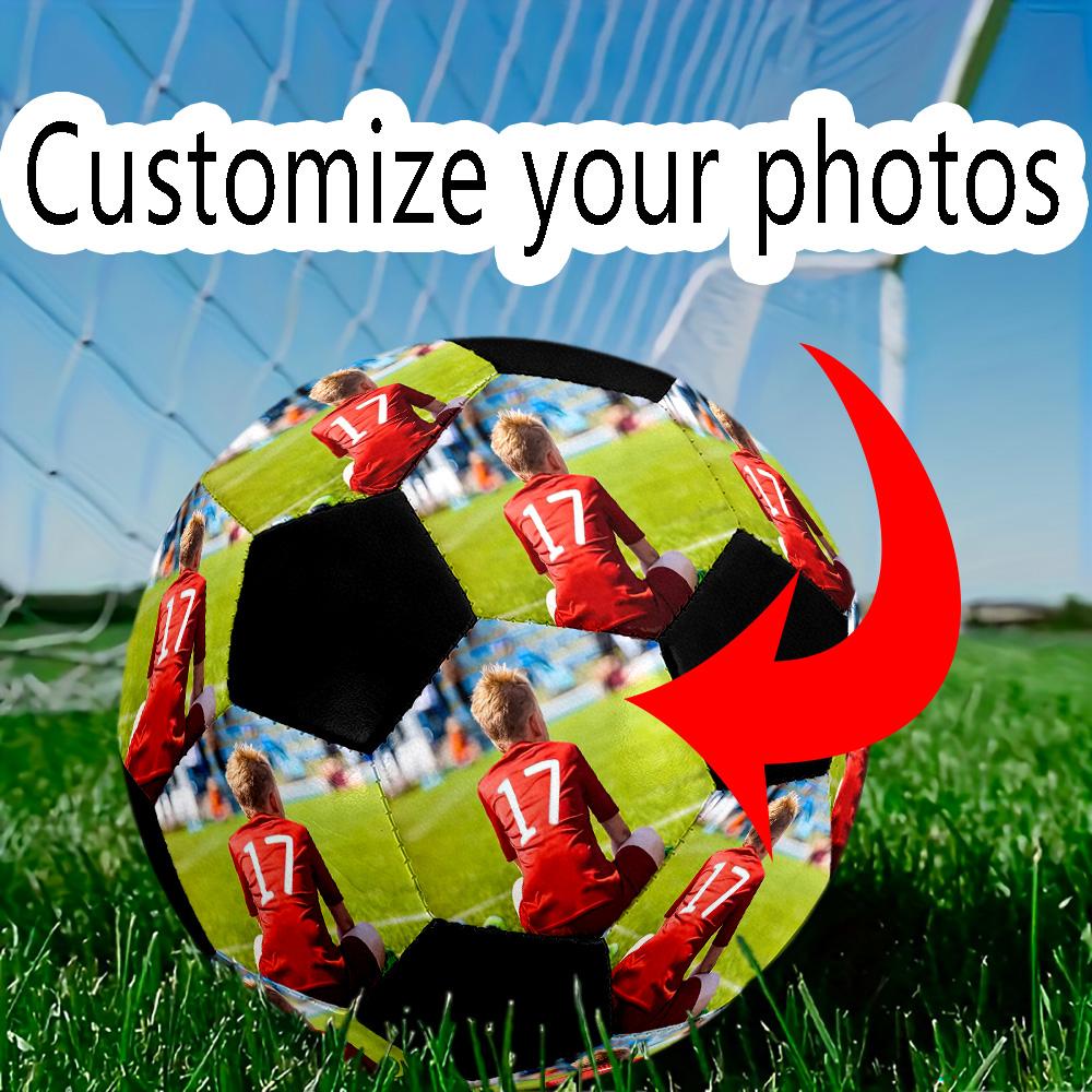 Pallone da Calcio Taglia 5 Personalizzato con Foto Giocatore Giovane Cucito a Macchina Allenamento e Partite Indoor/Outdoor Stampa Personalizzata calcio