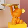 Creative Resin Bear Figurine Cute Statue Home Decoration Desktop Storage Tray Rack for Coins Snack Phone Entrance Office