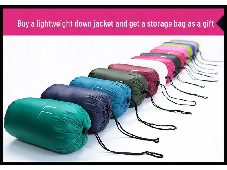 Men's Lightweight Down Jacket, Stand Collar, Slim Fit, Plus Size, Autumn/Winter Collection, Casual Short Coat