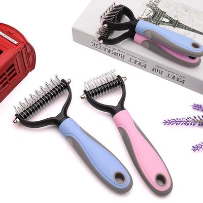 Hair Removal Comb for Dogs Cat Detangler Fur Trimming Dematting Deshedding Brush Grooming Tool for Matted Long Hair Curly Pet