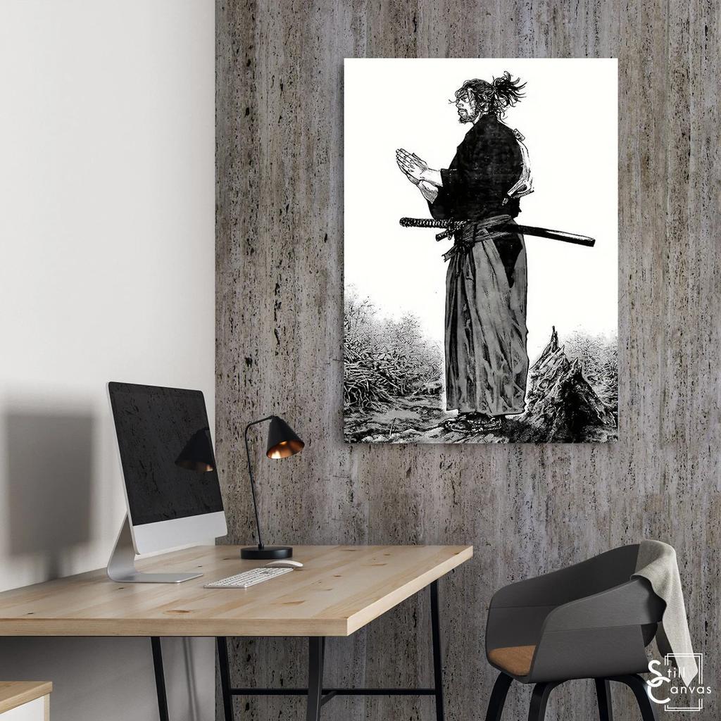 Samurai Anime Canvas Poster Printings Modern Figure Wall Art Painting Pictures for Bedroom Living Room Home Decoration Gift