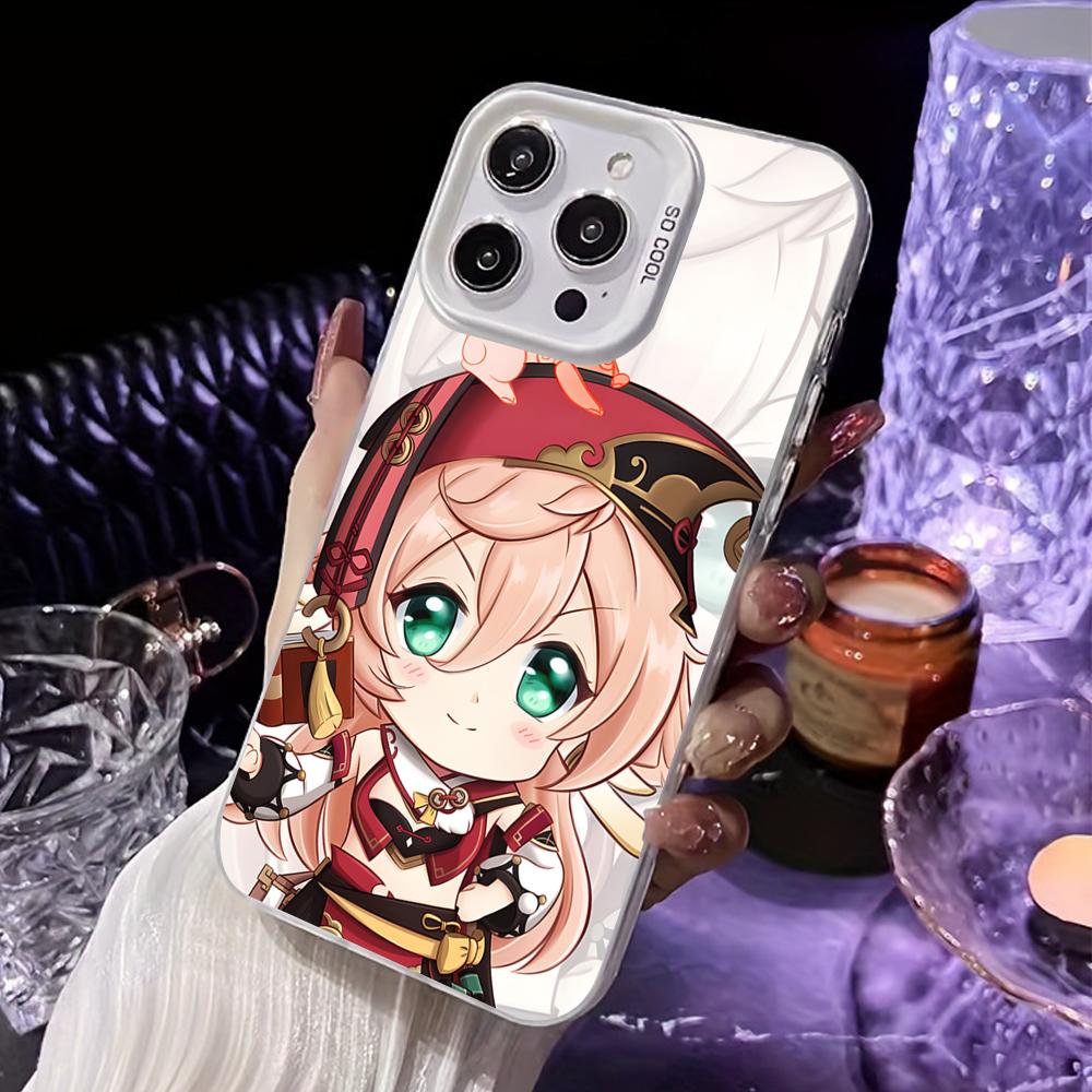 Game GI Yanfei White Translucent Mobile Phone Case for iPhone 17 16 15 14 13 12 11 X XR XS Air Pro Max Plus Colorful Cover