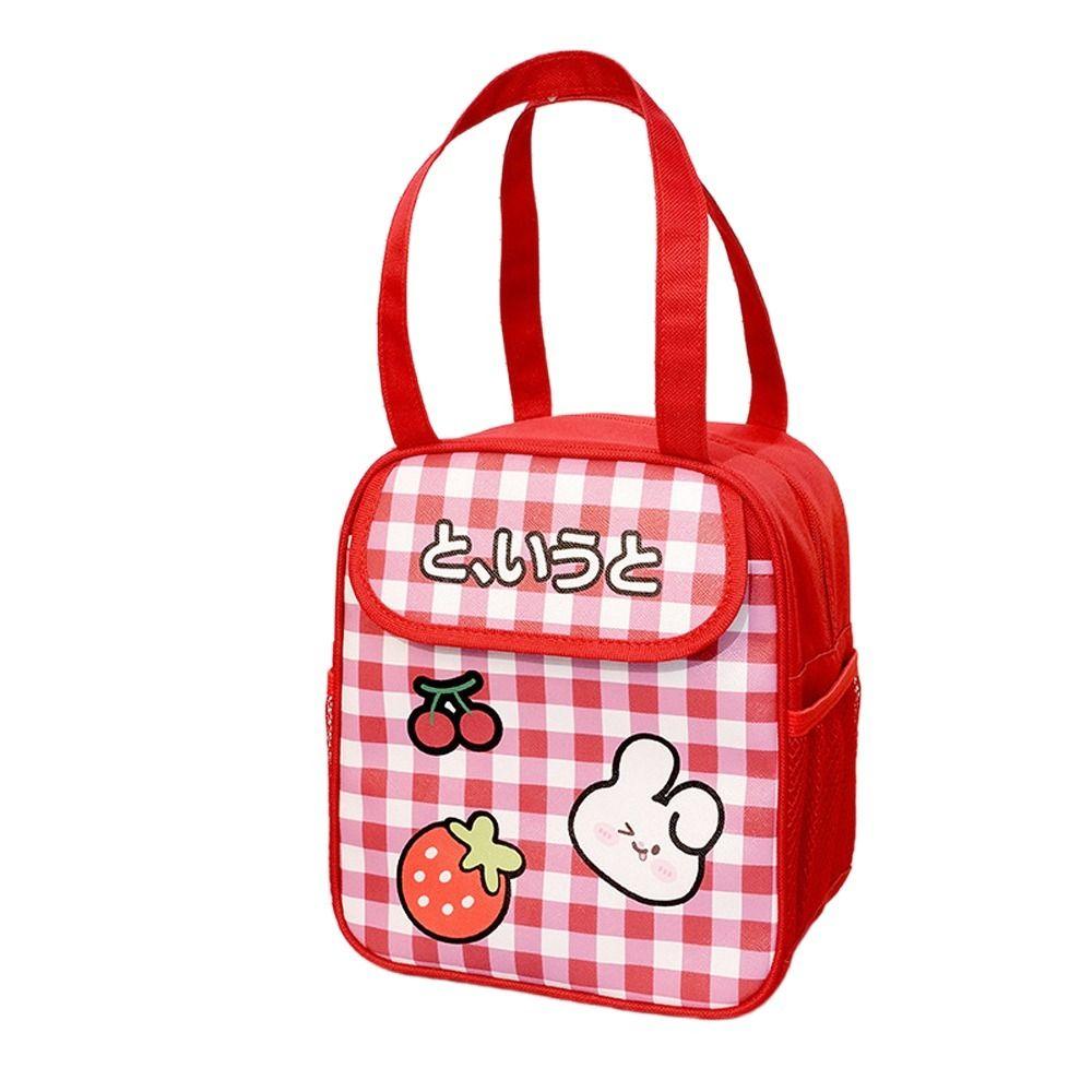 Functional Zipper Bear Panda Rabbit Thermal Insulation Strawberry Handbag Food Storage Bag Women Lunch Bag Picnic Bag