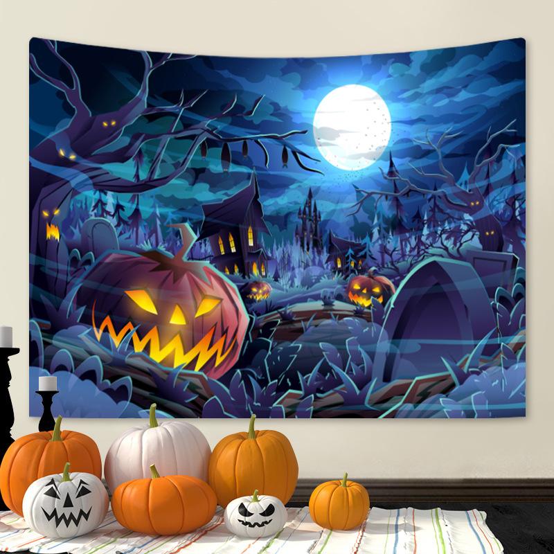 Halloween Horror Moon digitalprinted polyester tapestries living rooms bedrooms macrame wall hanging room decor aesthetic