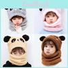 Autumn Cute And New Winter Children Cartoon Scarf Hat Twopiece Double Fleece Warmth Boy Girl Child Adult Parentchild Baby Hat