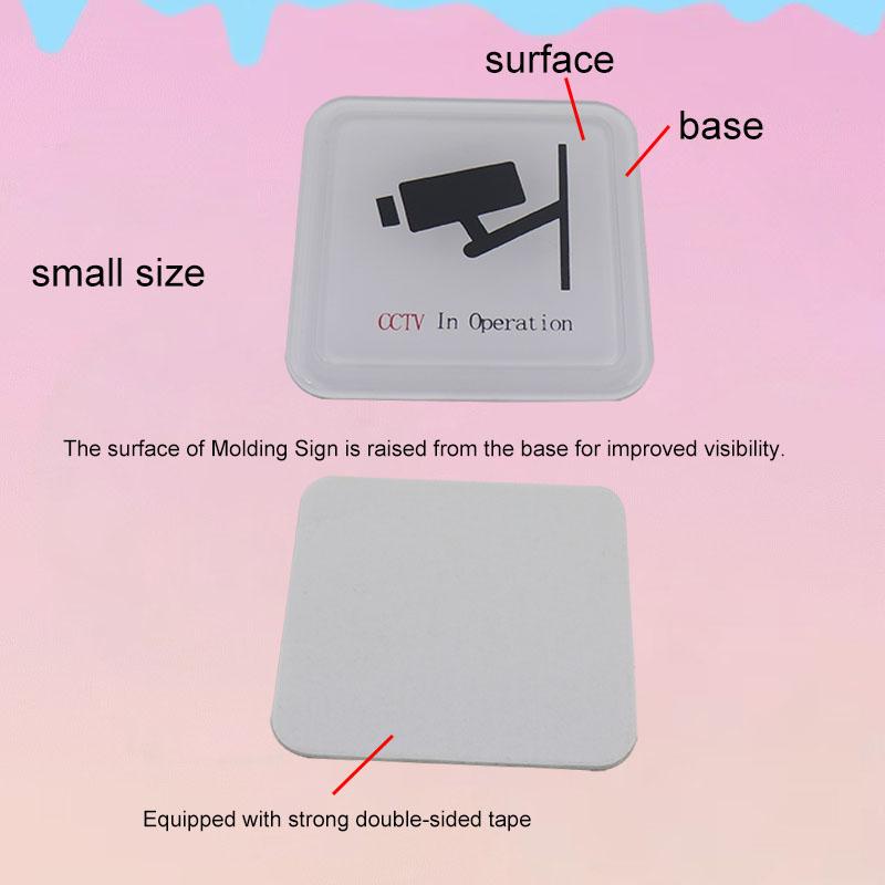 CCTV In Operation Sign Plaque Signage Signs Plate Sticker Public Place Acrylic Wall Stickers for Hotel Restaurant Public Shoppe