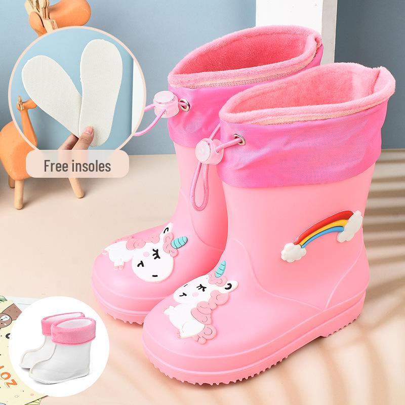 Cartoon Kids' Waterproof Non-Slip Rubber Rain Boots for Toddlers & Children