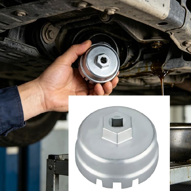 Oil Filter Cap Removal Tool for Routine Service Tasks with Drive Top for Garage Vehicle Care and DIY Change Work Support