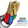 Nylon Braided 60W Type C Wire For iphone 15 16 17 pro max 1m 2m 3m USB C  To Type C Fast Charge Cable for Samsung Xiaomi Huawei