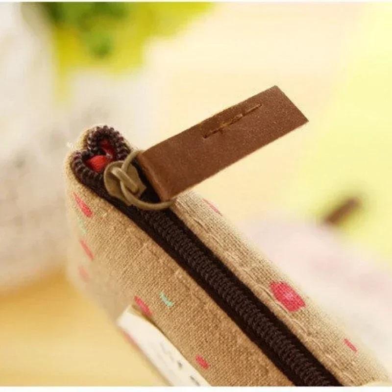 Fashion Flower Pattern Coin Purses Small Fresh Canvas Coin Wallet Lady Earphone Coin Key Money Storage Bag Zipper Pouch
