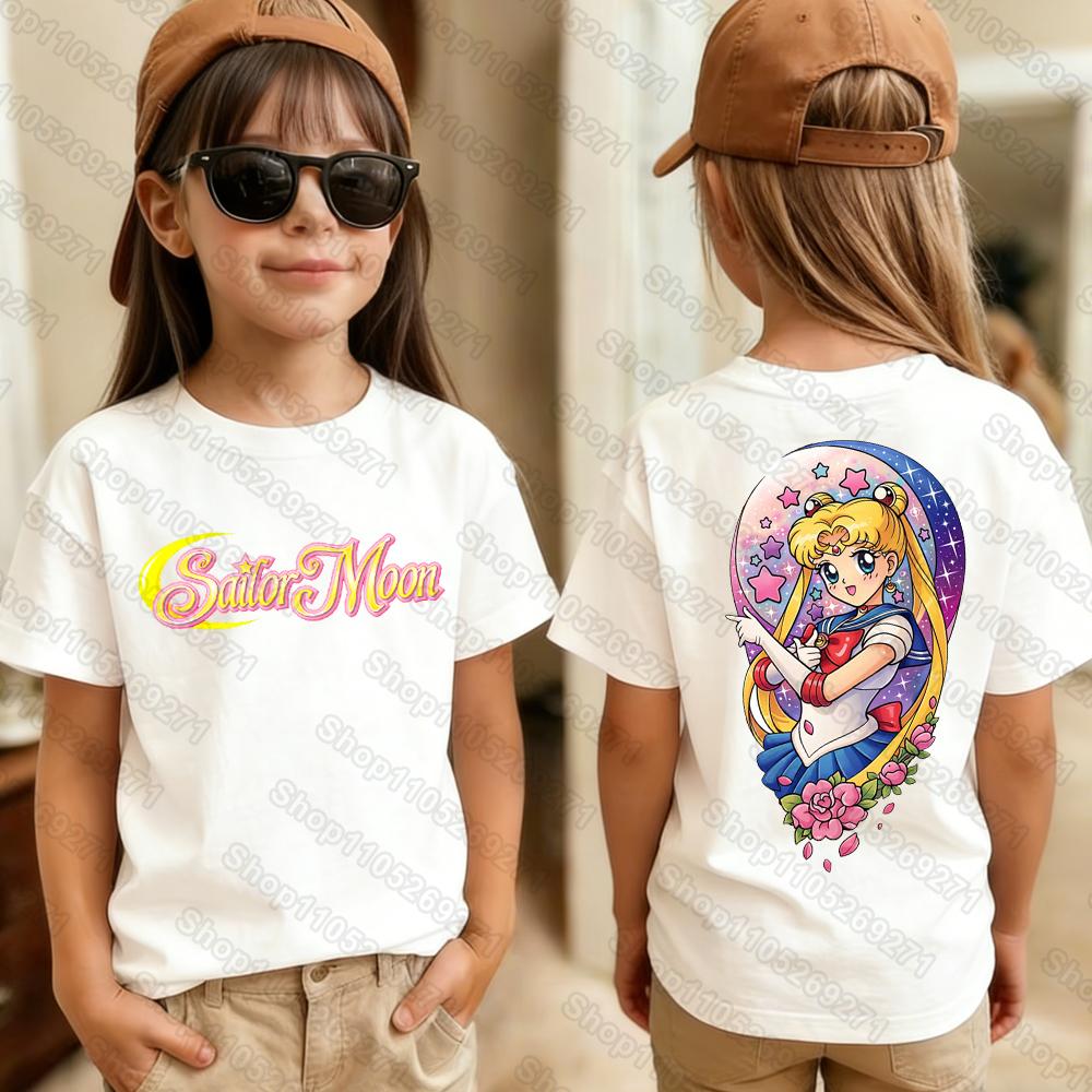 Sailor Moon Retro 90s Anime Graphic TShirt Summer Women Girls Kids Tee Streetwear Casual Trend Short Sleeve Hop Tops Clothing