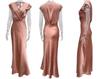 2024 Spring/Summer European & American Women's V-neck Satin Fishtail Evening Gown
