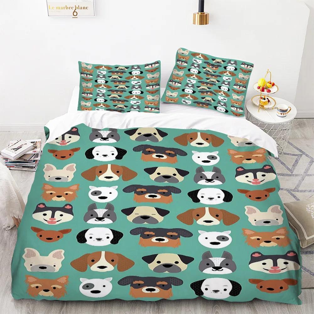 

Cute Cartoon Dogs Animal Bedding Set Single Twin Double Queen King Cal King Size Bed Linen Set 70x133cm 2pcs