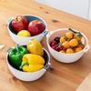 Double-Layer Plastic Drain Basket: Multi-Use Kitchen & Living Room Bowl for Washing Vegetables and Serving Fruit.