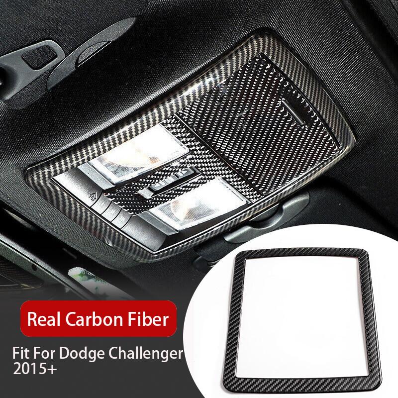 REAL Carbon Fiber Roof Front Reading Light Frame Trim For Dodge Challenger 2015+