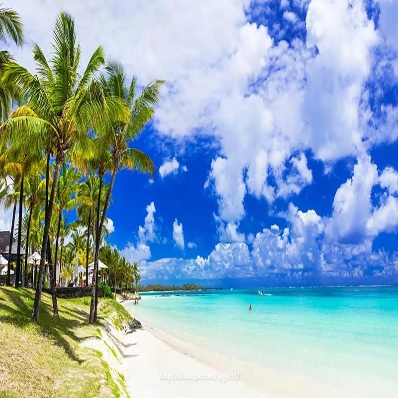 Modern 3d Mural Beach Seascape Wallpaper Coconut Tree 3d Wall Painting Living Room Tv Sofa Backdrop Decor Wall Papers