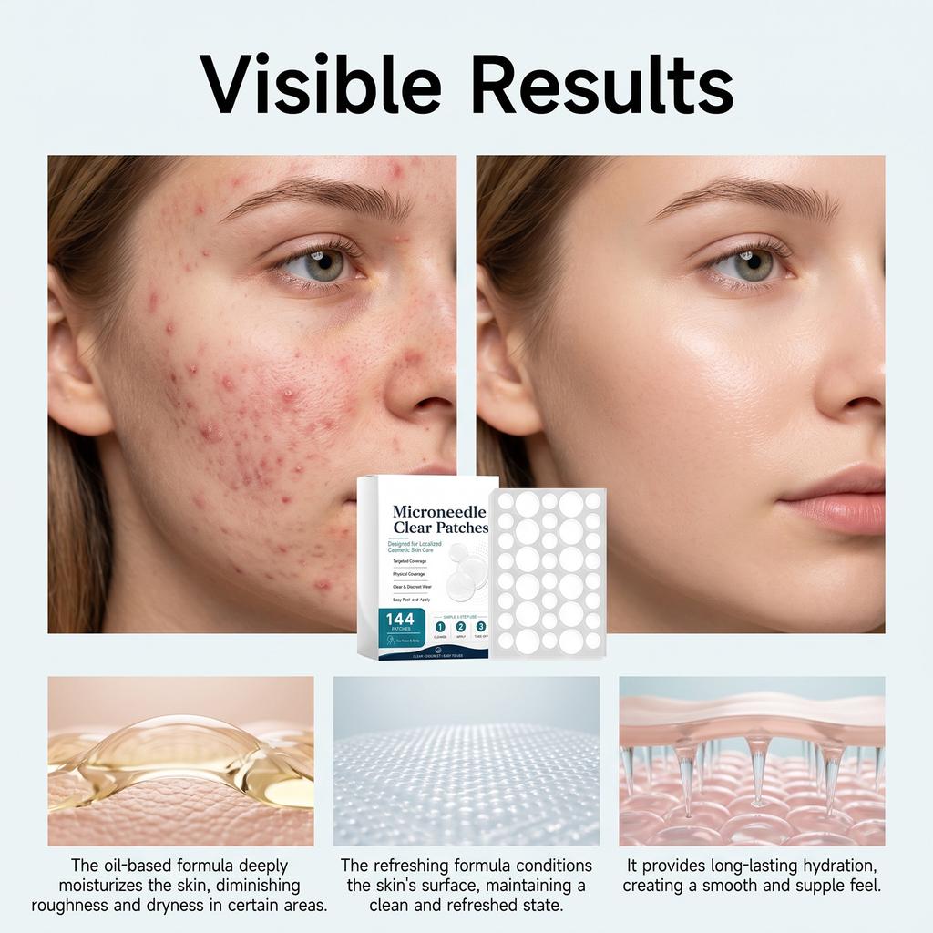 Microneedle Patches for Pimples and Blemishes, Face Stickers for Breakouts, Overnight Pimple Patch for Zits