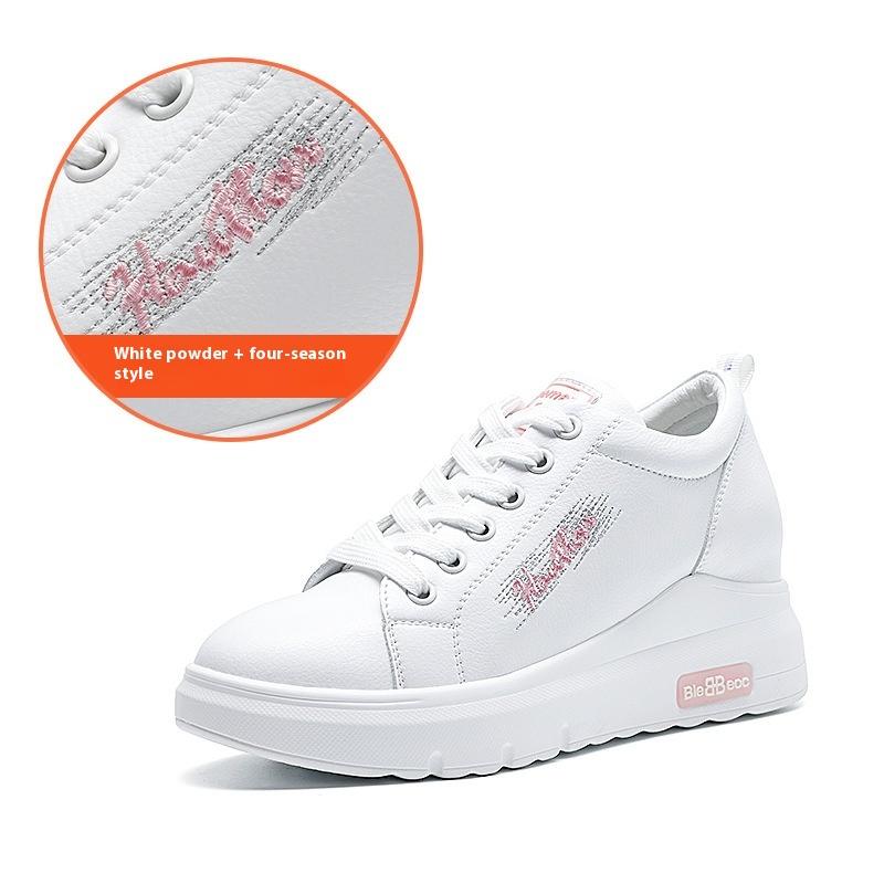 White Shoes for Women Spring Shoes All-match Sports Casual Shoes Thick-soled Height-increasing Women's Shoes