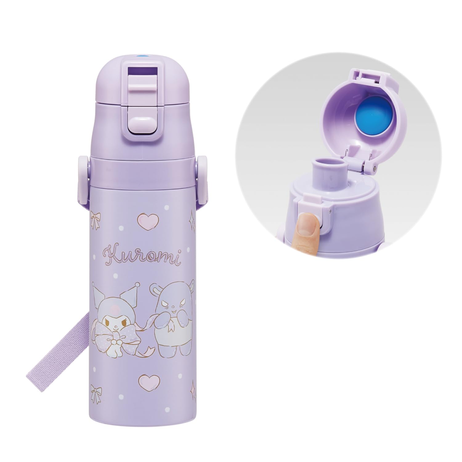 

Skater Stainless Steel Water Bottle Direct Drinking 470ml Child Friendly Lightweight Type Sanrio Kuromi Big Ribbon Girl Cool Water Bottle Sports