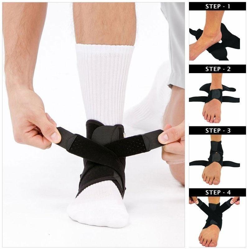 1 Pcs Ankle Support Brace Strap Adjustable Sports Foot Ankle Wrap Black