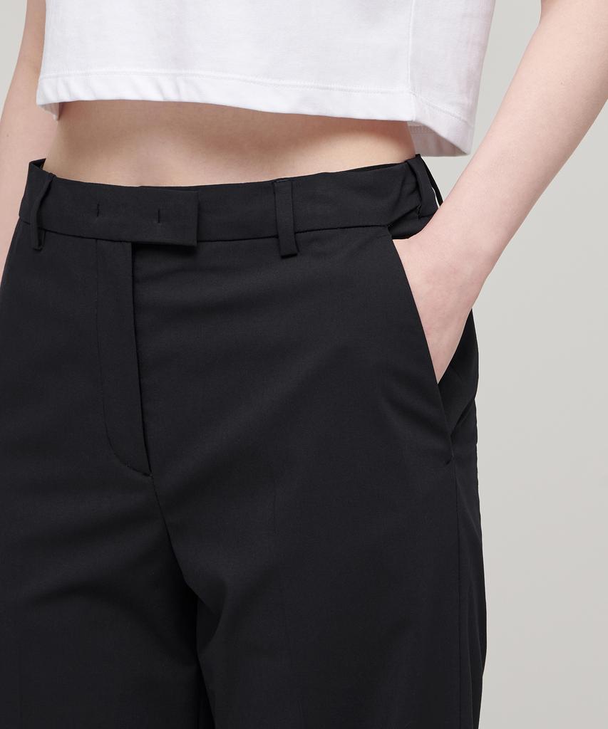 MUSINSA STANDARD WOMAN [Cooltandard] Women'S Straight Hidden Banding Slacks [Black]