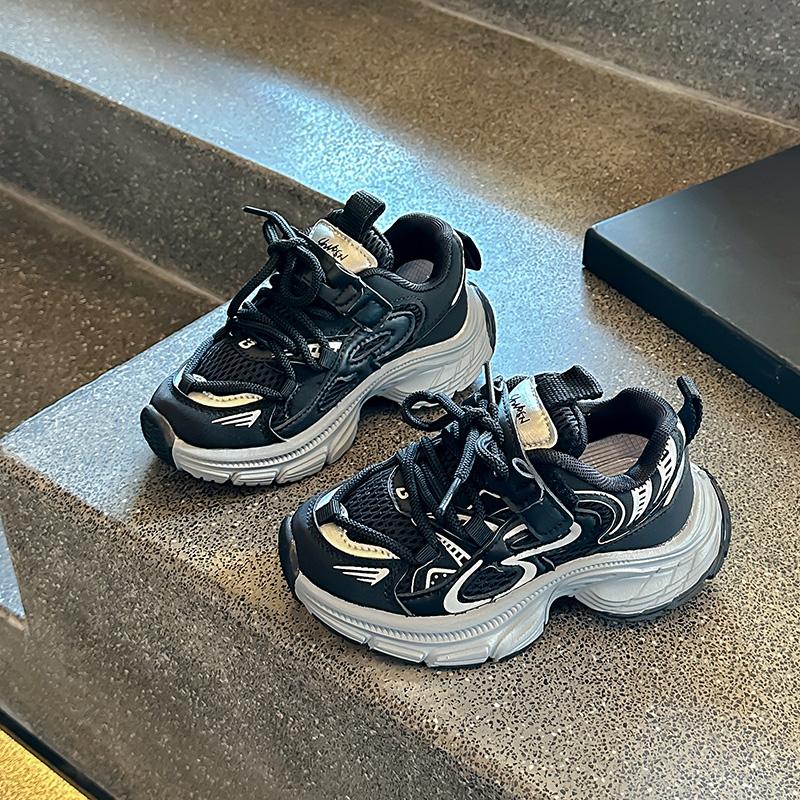 

Детская мода Four Seasons Дышащая повседневная обувь для детей Бег Спорт Студенты Девочки Трендовые удобные кроссовки для спортзала 26 чёрный