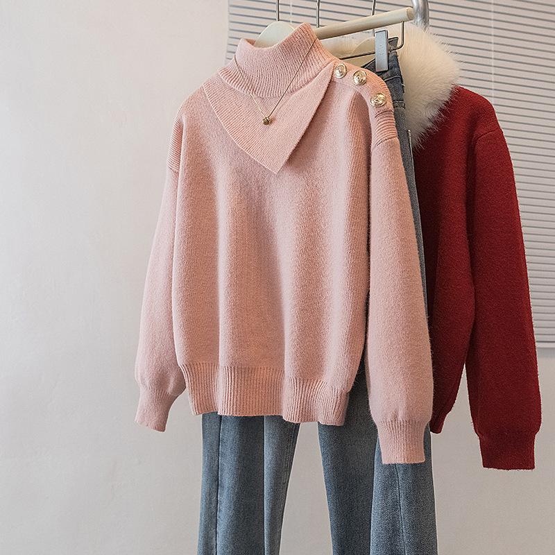 

Plus Size Women s Winter Sweater - Sweet, Stylish, Unique, and Loose-Fit Knitted Top 2XL розовый/персиковый