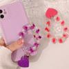 Love Beads Mobile Phone Lanyard Short Style Phone Anti-Lost Bracelet Cellphone Strap  Hanging Cord
