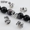 10Pcs Exquisite Carved Alloy Dragon Beads for DIY Braided Bracelet Necklace Pendant Jewelry Craft Making Supplies