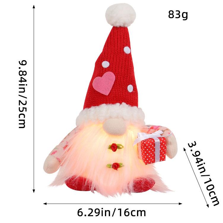 Nuovo cappello lavorato a maglia luminoso con ornamenti decorativi per San Valentino, bambola senza volto, regalo per Tanabata.