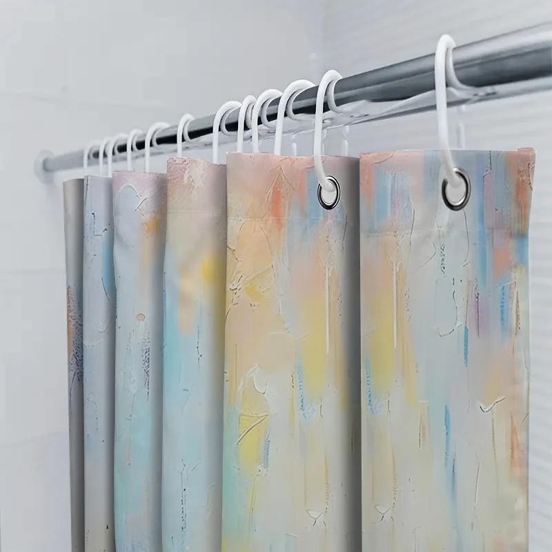 Abstract Watercolor Shower Curtain 3D Printed Waterproof Fabric for Bathroom Decor In Multiple Colors