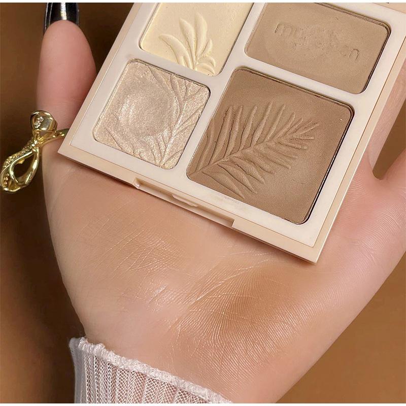 4 Colors Long-Lasting Matte Highlighter Bronzers Palette Face Shading Grooming Powder Makeup 3D Face Contouring Bronzer Cosmetic