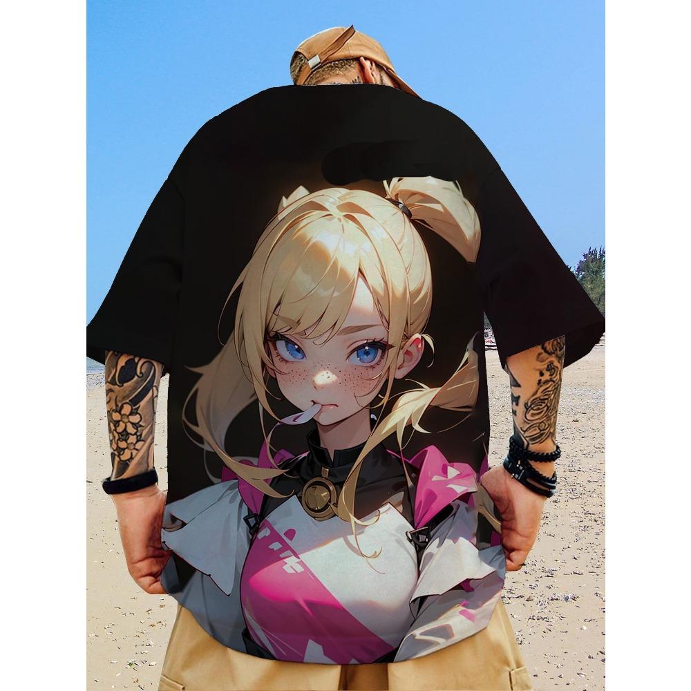 Men's T-shirt Anime Girl Character T-shirt 3D T-shirt