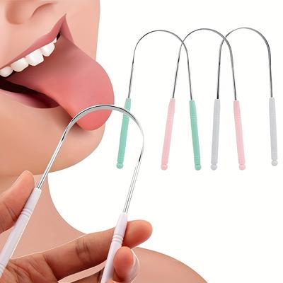 1/2Pcs Stainless Steel Tongue Cleaning,Effective Oral Care With Tongue Scraper, Brush, Clearing Tool  For Bad Breath Reduction