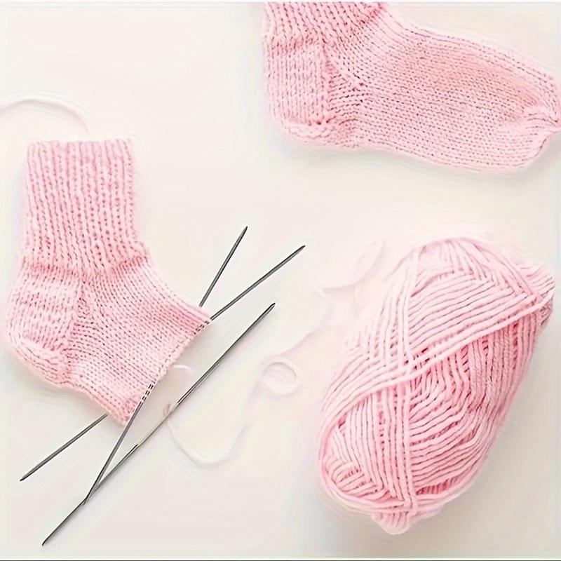 3 Stk./Set Flexible Stricknadeln mit Doppelspitze für Socken, Mützen, Fäustlinge, Handschuhe, Runde Stricknadeln Gut für Anfänger Metall-Sockennadeln