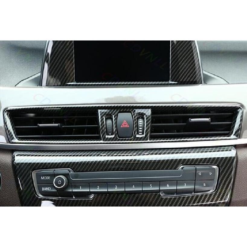 ABS Carbon Fiber Middle Console Air Outlet Vent Trim Fit For BMW X2 2018-2021