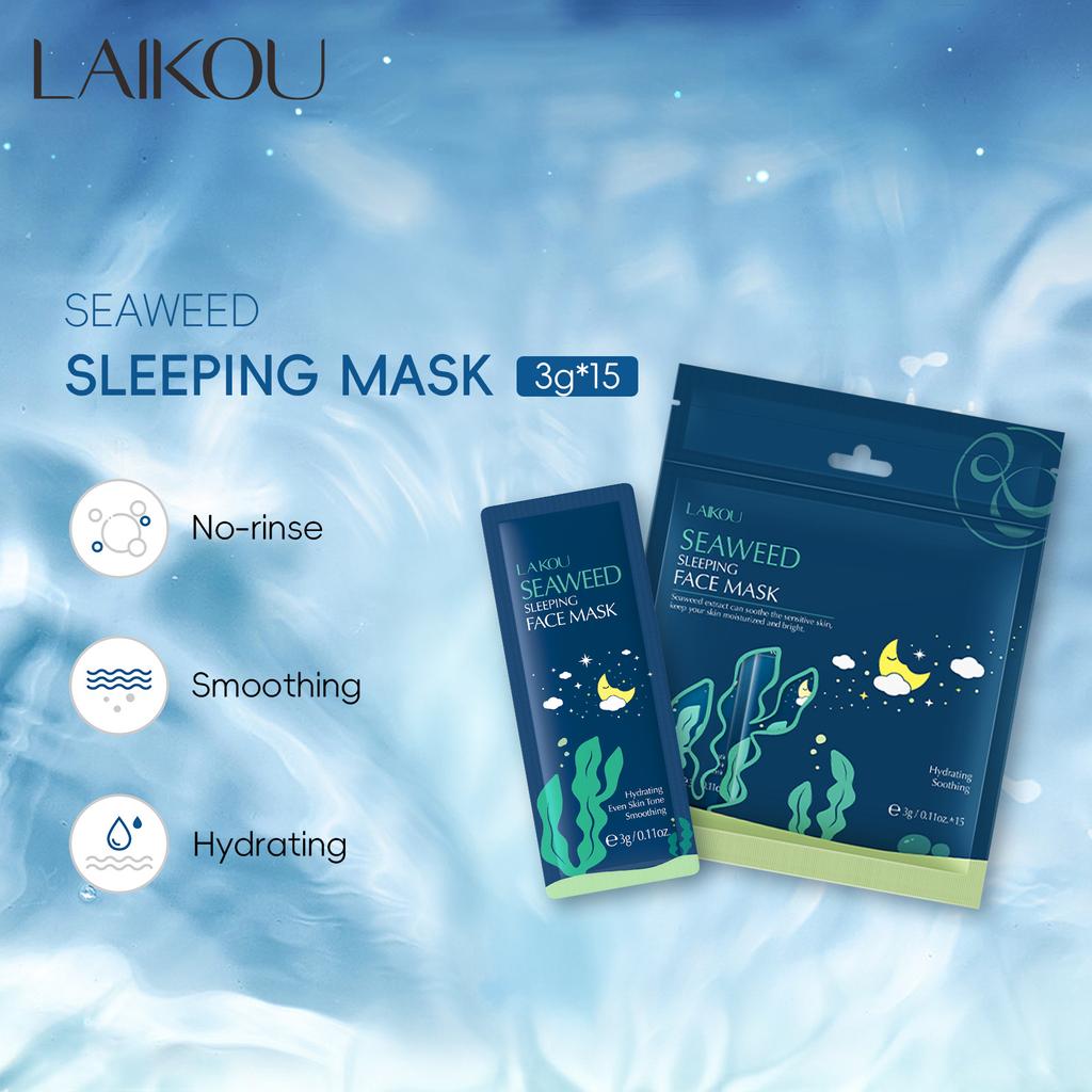 LAIKOU Algae Sleep Facial Mask 3g 15 Pcs Bagged Facial Mask