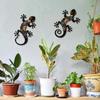 Charming Metal Gecko Wall Decor - 2pcs, 11.8" Iron Lizards for Indoor & Outdoor Garden, Patio, and Fence Make Your Home Unique