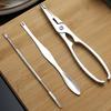 4 Pcs Seafood Tool Set Crab Shrimp Fruit Pliers Fork Spoon Set Nut Walnut Lobster Crab Cracker Tools Kitchen Accessories