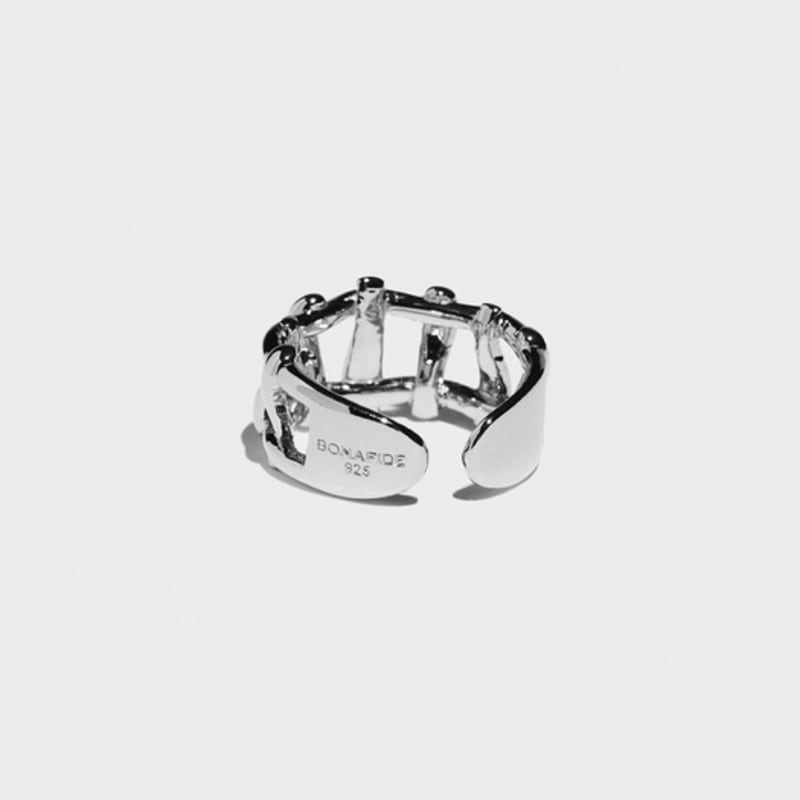 BONAFIDE JEWELRY Multi Hash Tag Open Ring (Silver)