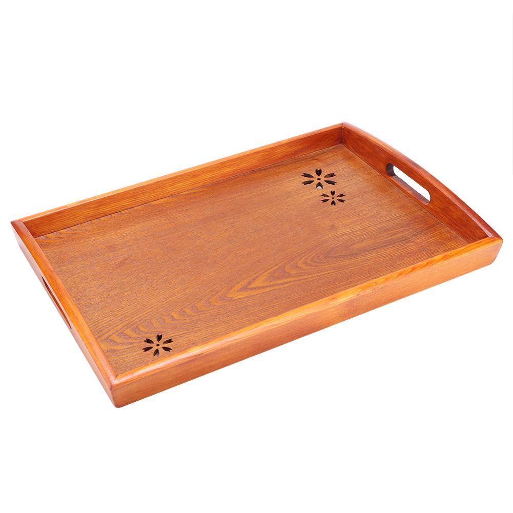 Buy Large Wood Rectangle Drinks Fruits Candies Food Tea Serving Tray